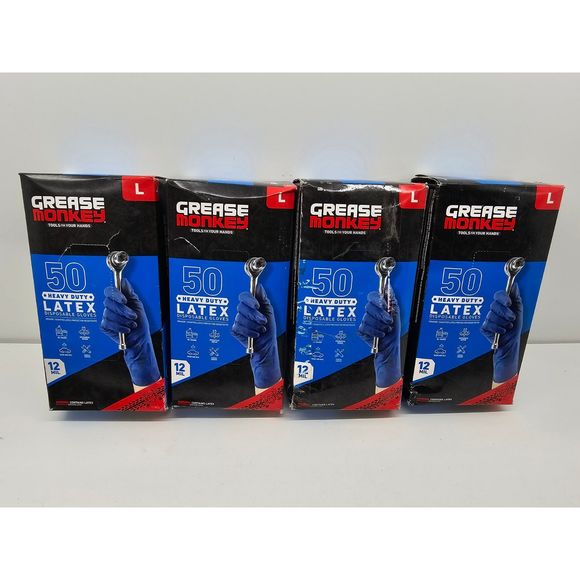 COPY - Grease Monkey 12mm Heavy-Duty Latex Gloves, Large, 50 Count Per Box - Pa… - Picture 1 of 9
